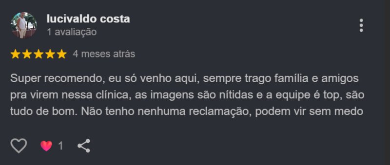 Avaliação de Lucivaldo Costa no Google, 5 estrelas